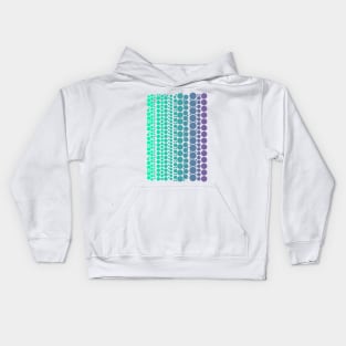 Teal To Purple Gradient Polka Dots Kids Hoodie